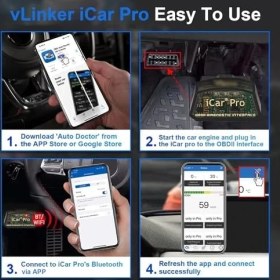 Resim Vlinker Icar Pro Mini Obd2 Bluetooth Tarayıcı Ios/ Obd Adaptörü Araç Arıza Kodu Okuyucu Tarama Araçları 