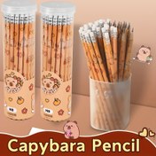 Resim Capybara 30'luk Kalem Seti - Sevimli Capybara ve Çiçek Desenli, Çocuklar ve Öğrenciler için Ahşap HB Kalemler, Çizim ve Çizim için Orta Kalınlıkta Kurşun, Capybara İllüstrasyonlarıyla Oyuncak Okul Malzemeleri, Çizim için Kalemler, Oyuncak Tasarım, Dayanıklı Kalemler 