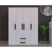 Resim Metalia Beyaz Gm 540 Smart 4 Kapılı 2 Çekmeceli Gardrop Dolap 