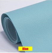 Resim Kendinden Yapışkanlı Deri Yama Kanepe Tamir Yenileme Deri Etiket Mobilya Masa Blue 25x60cm 
