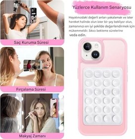 Resim Vakumlu Silikon Telefon Tutucu, Telefon Vantuz, Telefon Ayna Tutucu, Duş, Tiktik video çekim tutucu (Fıstık Yeşil, Tek Taraflı/Yapışkanlı) 