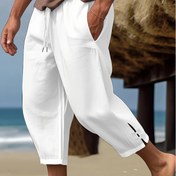 Resim Erkekler İçin Hafif Çabuk Kuruyan Plaj Şortu - Beli İpli, Orta Boy Yüzme, Balıkçılık ve Kamp için Bol Kesim Polyester Mayo Şortları, Makinede Yıkanabilir, Basit Tasarım, Pürüzsüz Kumaş 