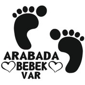 Resim Arabada Bebek Var 16 x 14 CM Siyah 