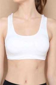 Resim Elite Life Geniş Askılı Kadın Destekli Sporcu Büstiyer Beyaz Sütyen 777 L-XL 