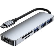 Resim Usb Type C To 4k 30hz Hdmi Kablosu Sd Tf Kart Okuyucu Usb 3 0 Çoklayıcı Hub Çevirici Kablo 