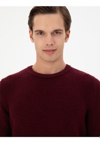Resim U.S. Polo Assn. Erkek Regular Fit Bisiklet Yaka Bordo Kazak 50297049-VR014 