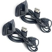 Resim HioWuun USB Şarj Kablosu, Xbox 360 Kontrolü için Şarj Cihazı Xbox 360 İnce Kablosuz Oyun Denetleyicileri ve Oyun Kiti ile Uyumlu, Yaklaşık 70 inç (2 Adet-Siyah) 