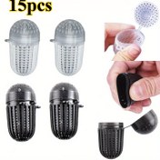 Resim 15 adet Mini Balık Yemi Kafesi Plastik Top Yemi Kutusu Balıkçılık Yem Sepeti Besleyici Tutucu Karides Karides Balık Yemi Tuzak Kafesi 