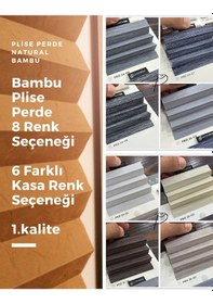Resim Plise Perde Cam Balkon Perdesi Bambu Kumaş 8 Renk Seçeneği 6 Farklı Kasa Rengi 