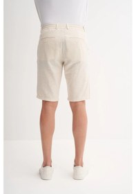 Resim Cazador Slim Fit Dar Paça Keten Bermuda Şort 6108 Bej 