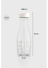 Resim Renga Odesa Çiçek Desenli 1000 Ml Cam Karaf 212010 Bej 