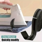 Resim 1 adet Kendinden Yapışkanlı Pantolon Bacak Kısaltma Yaması, 5m/10m/50m - Kot ve Elbiseler için Kesiksiz Etek Bantı, Gri/Mavi/Siyah Renklerde DIY Dikiş 