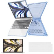 Resim Macbook Air 13 İnç 2022 A2681 Ab Sürümü İle Uyumlu Sert Bilgisayar Dizüstü Bilgisayar Kılıfı, İnce Ayak Koruyucu Kılıf Special Gift Mavi 