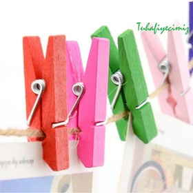Resim Dekoratif Renkli Mini Ahşap Mandal 2.5 cm (50, 100, 250 veya 1000 adet) - 250 adet 