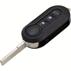 Resim Fiat 500, Ducato, Bravo, Stilo, Punto ve Panda için 3 Düğmeli Katlanabilir Araba Anahtarı Uzaktan Kumandalı Anahtar Kabuk Kılıfı 