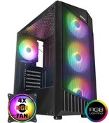 Resim Zeiron Montreal 4x120mm RGB Fanlı Mesh Panel Mid-Tower Gaming Oyuncu Bilgisayar Kasası 