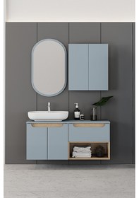 Resim Biani Katia 120 Cm Banyo Dolabı Renk Buz Mavisi 