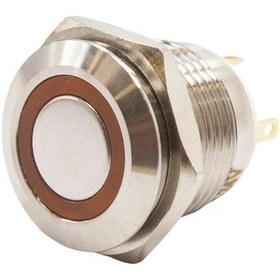 Resim Motorobit 16H-P1-E 16Mm Düz Yaylı Işıklı Metal Buton - Sarı 