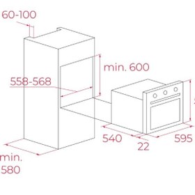 Resim Teka - Hak 625 Wh - Ankastre Multifonksiyonel Dijital Ekranlı Fırın - Beyaz Cam - 65 Lt - 111020055 