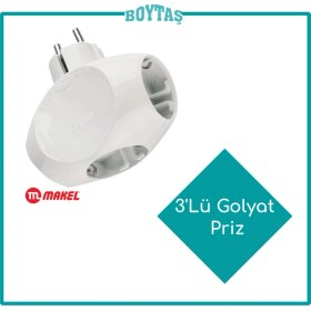 Resim Makel 3'lü Golyat Priz-Beyaz 