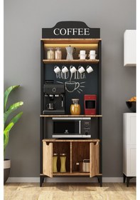 Resim Peru Kahve Köşesi Mikrodalga Fırın Bölmeli Ajda Ledli Çok Amaçlı Mutfak Dolabı Atlantik Çam Atlantik Çam 