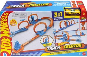 Resim Hot Wheels Track Creator Üçlü Çember Pist Seti JDW39 