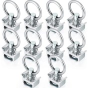 Resim Mingjin Shop 1 Gümüş Tarzı Gle Saplama Bağlantısı L Ray 4,000LB Kapasiteli, Paslanmaz Çelik Yuvarlak Halkalı Alüminyum Kaleci Kargo Kontrolü (Yurt Dışından) 