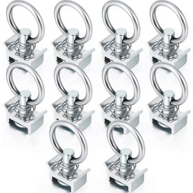 Resim Mingjin Shop 1 Gümüş Tarzı Gle Saplama Bağlantısı L Ray 4,000LB Kapasiteli, Paslanmaz Çelik Yuvarlak Halkalı Alüminyum Kaleci Kargo Kontrolü (Yurt Dışından) 