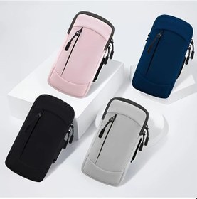 Resim Elmpaly Su Geçirmez Koşu Kol Bandı Mavi - 17.78 Cm Telefonlar İçin Hafif Mavi 