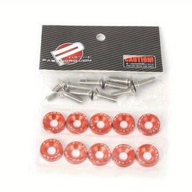 Resim 20 adet/paket M6 Alüminyum Araba Modifiye Altıgen Bağlantı Elemanları Çamurluk Paftası JDM Tampon Motor İçbükey Vidalara 