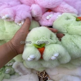 Resim Silver1 Gıoıo Yeni Yay Süsleri Tavşan Peluş Bebek Çekicilik Araba Anahtarlık Kolye (Yurt Dışından) 