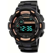 Resim Sunshine022 Siyah Altın Honhx Digital Spor Saati Büyük Yuvarlak Kadran Dayanıklı Kol Saati Diğer 
