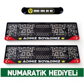 Resim Kişiye Özel Plakalık 2 Adet + Numaratik Numaratör 