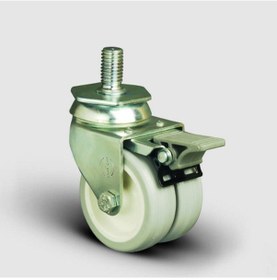 Resim Et05Zkc75F Oynak Civatalı Çiftli Pvc Frenli Tekerlek Çap:75 