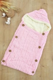 Resim sitilin Kız Bebek Düğmeli Pembe Anakucağı Kundak STL6811 