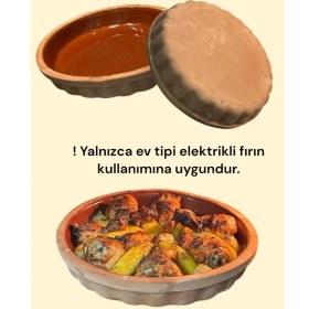 Resim Teknotrust Sırlı Toprak Güveç-Pişirme Tavası-Borcam-Fırın Tepsisi 30 cm 2-3 Kişilik 