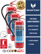 Resim Balkan Ticaret 3 Adet 6 Kg Tozlu Yangın Tüpü + askı aparatı ve uyarı levhası hediyeli - kompakt tasarım, güçlü etki 