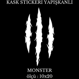 Resim Motor Kask Sticker MONSTER 