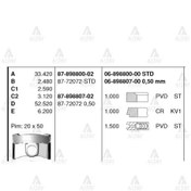 Resim Piston Segmanlı Corolla 08 1zr-fe / Avensıs / 1zr-fae Std 87-72072-std 