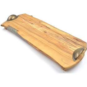 Resim Coşafak Dekoratif Ahşap Tepsi Oval Kulplu 