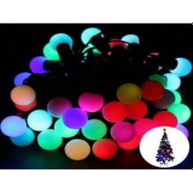 Resim Büro Ev Ofis Yazlık Bahçesi İçin 5mt 28rgb Solar Şarjlı Siyah Kablo Mini Top Şerit Işık Diğer 