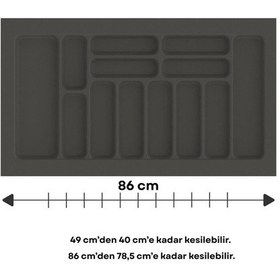 Resim Çekmece İçi Kaşıklık, Düzenleyici, Organizatör 86 Cm X 49 Cm Antrasit 