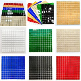 Resim Hobi ve Sanatsal Çalışmalar Için 23X23MM. Boyutlarında Beyaz, Mavi, Kırmızı, A.turuncu, Yeşil, Siyah, Krem. 7 Farklı Renkten Oluşan 30X30CM. Fileli Kristal Mozaik Seti. 