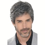 Resim Erkekler için Şık Kısa Kıvırcık Karışık Gri 10 İnç Sentetik Peruk, Günlük Kullanım, Cosplay, Cadılar Bayramı, Partiler ve Gece Kulüpleri için Yan Saçlar, Polyester Malzeme, Serin ve Şık Tarz, Sadece Elde Yıkama, Isıya Dayanıklı, Dalgalı Saç Stili 
