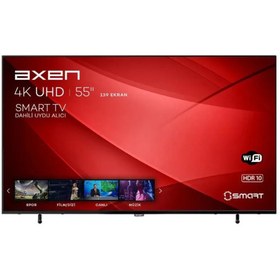 Resim Axen AX55FIL403 55" 139 Ekran Uydu Alıcılı 4K Ultra HD Smart LED TV 