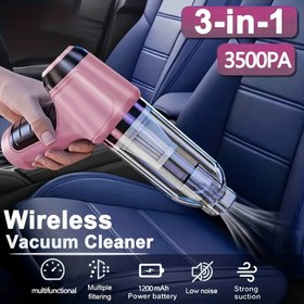 Resim 1 adet, pembe taşınabilir el tipi vakum temizleyici, entegre üfleme ve emiş özellikli kompakt kablosuz el tipi elektrik süpürgesi, araba, ev, ofis gibi çeşitli senaryolar için uygun çoklu aksesuar seti 