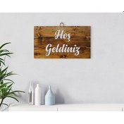 Resim Bk Home Hoş Geldiniz Tasarımlı Ahşap Palet Tablo (551033909) 