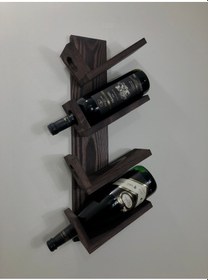 Resim Ahşap Şaraplık, Doğal Ahşap 4'lü Dekoratif Şaraplık, Venge 