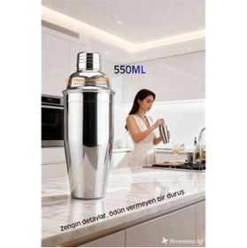Resim renklime BFS 550 ml Inox Shaker - Kokteyl Karıştırma Kabı Süzgeçli Bar Shaker Paslanmaz Çelik 