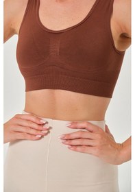 Resim Mistirik Rosella Model Sıkılaştırıcı Kalın Askılı Pedsiz Büstiyer Kahve Renk06 Kahve 
